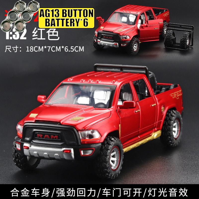 1:32 Dodge Ram TRX Off Road Modified Pickup Truck Alloy Metal Diecast Model Car Sound And Light Pull Back Toy Collectibles Gifts