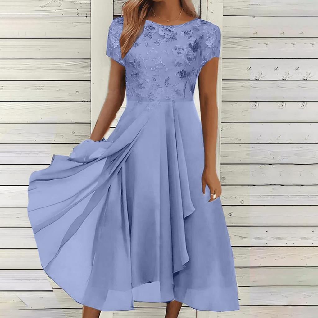 Женское платье шифоновое элегантное кружевное лоскутное платье с вырезом длинное платье вечернее платье подружки невесты