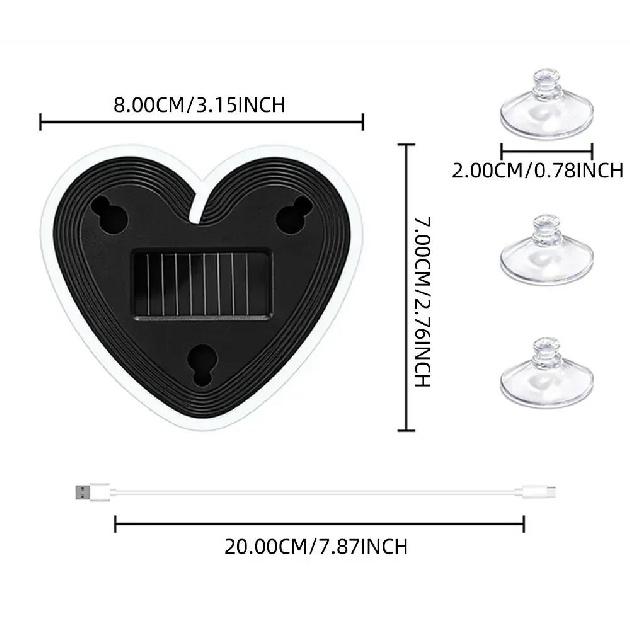 New Solar Atmosphere Light Heart-shaped Dynamic Gradient LED Fit Car Interior Ambient Light Decoration Accessory RGB Neon Lights 4