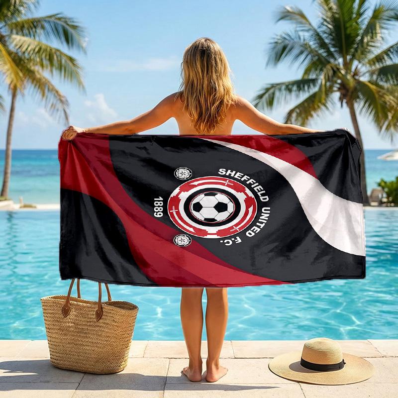 Sheffield United Football Beach Towel Soft Microfiber Summer Towel Quick Dry Absorbent Towel for Beach Swimming Pool Travel