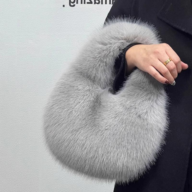 Yogodlns Новая зимняя плюшевая сумка для женщин, модная ручная пушистая сумка, универсальная сумка через плечо, трендовая сумка-хобо для поездок на работу