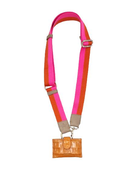 Arac.9 Розово-оранжевый ремешок из кристалла