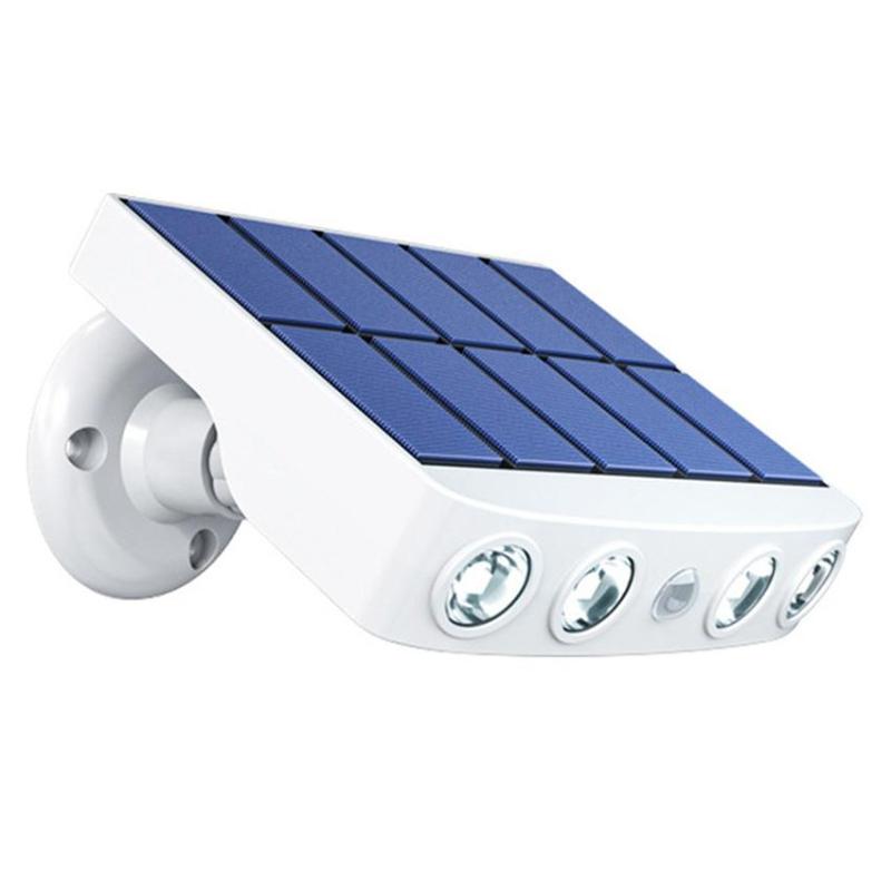 4LED Solar Outdoor Motion Sensor Waterproof Garden Rotatable LED Light Solar Spotlight Garden Path Street Lighting Simulation Monitoring Light