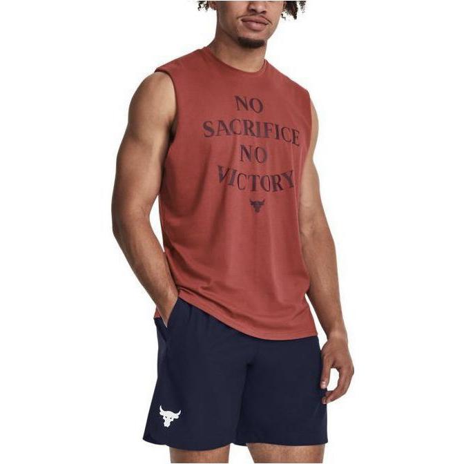 Under Armour Майка для тренировок Project Rock Letter Print, мужские топы, красные 1380180-635