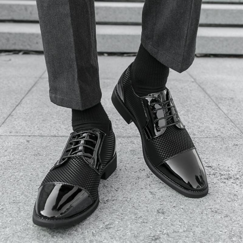 Fashion Men Retro Formal Shoes Men Lace Up Business Comfortable Fashionable Derby Shoes British Gentlemen's Social Shoes Men Sizes 38-46