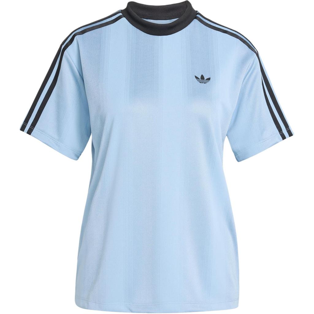 Adidas Originals Adicolor Jacquard Sports Casual Crew Neck Short Sleeve T-Shirt Women Tops Smoke-Blue JV9644