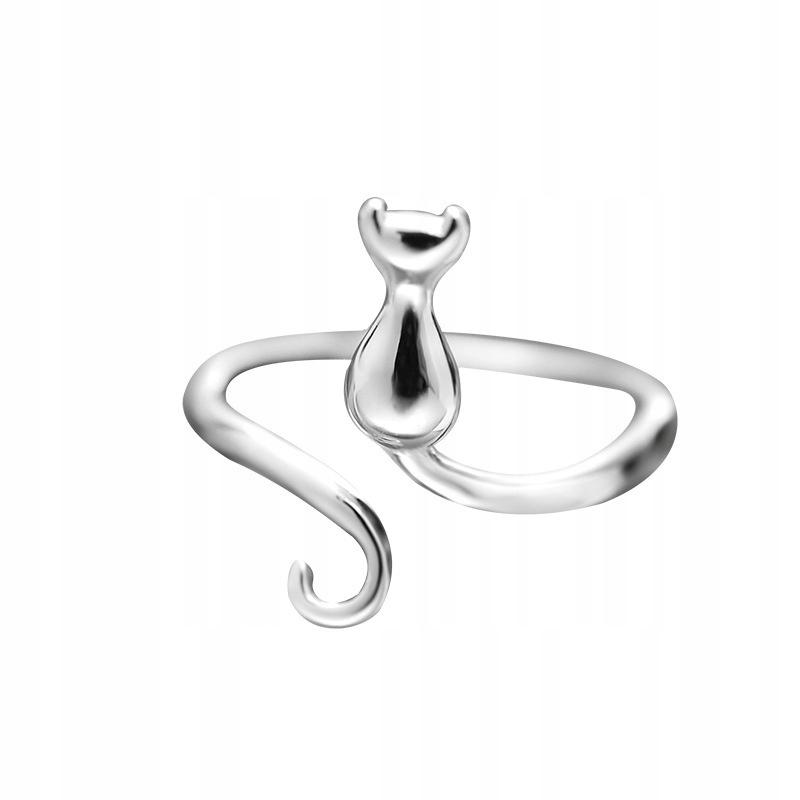 Silver Women's Adjustable Ring Universal Kitty Tail Beautiful Fashionable