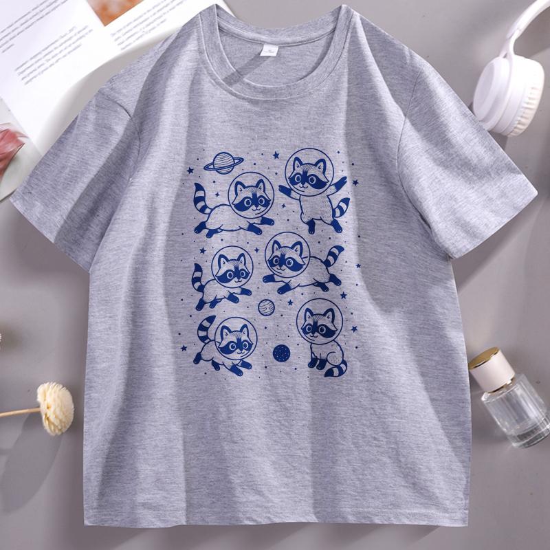 Raccoon Printed Tshirt SpringSummer Womens Unisex 2026 New Fun Trendy Top Neutral Short Sleeve Comfortable Tshirt Tops