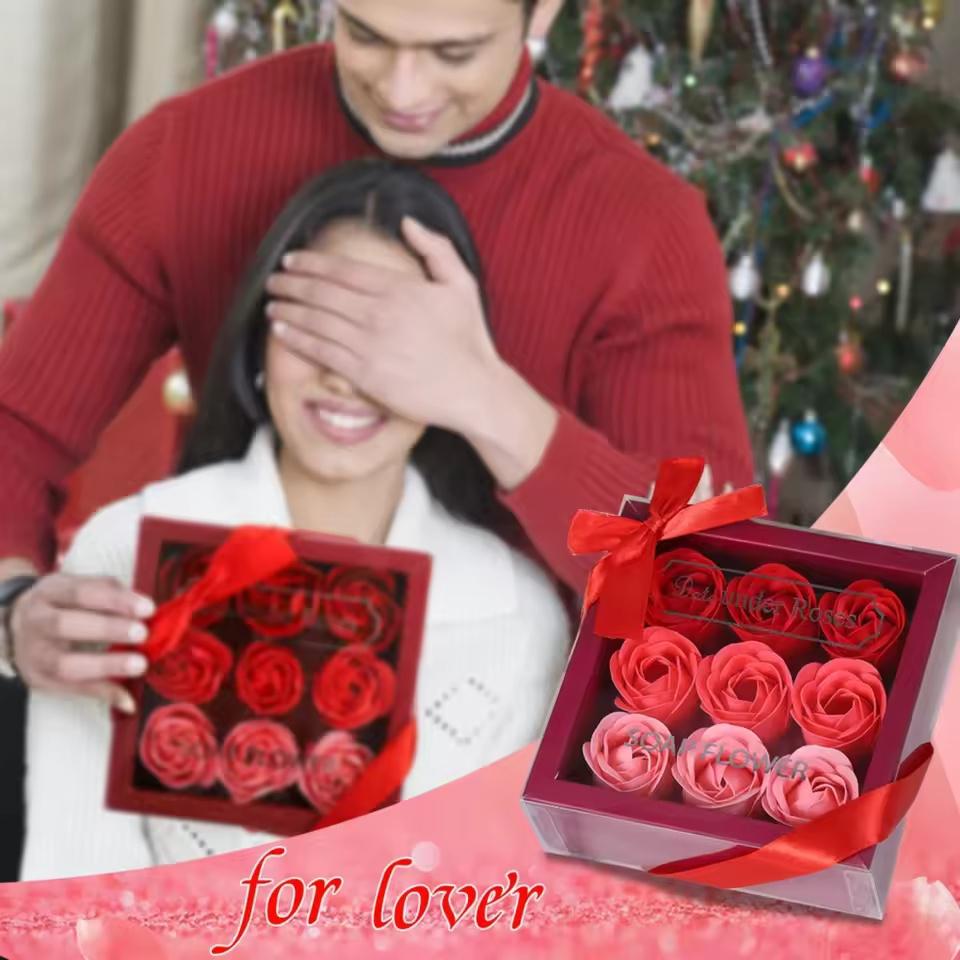 9 шт./кор. роза мыло цветы подарочная коробка романтический искусственный цветок День святого Валентина свадьба День матери подарки праздничный декор вечеринки