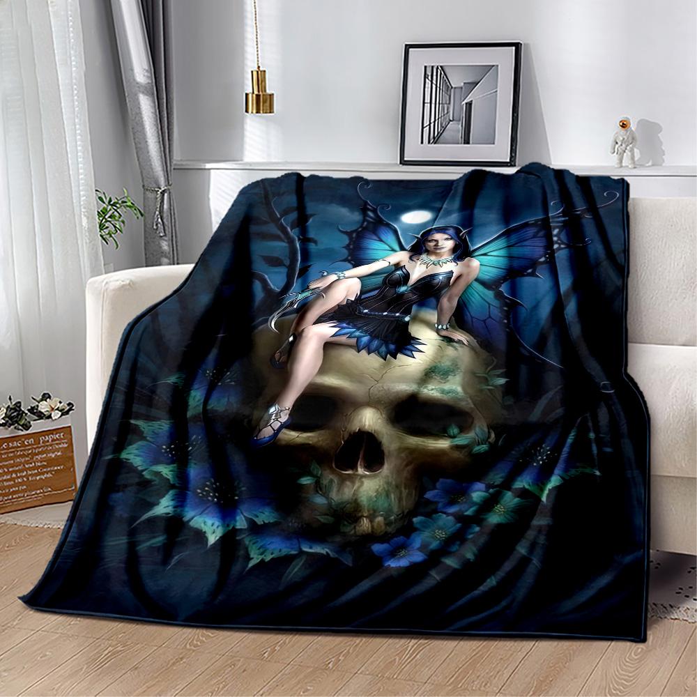 Gothic Style Blanket Warmthful Decor Perfect for Livingroom Seaside Picnics Four Seasons Multipurpose Modern Perfect Gift for Relatives and Friends