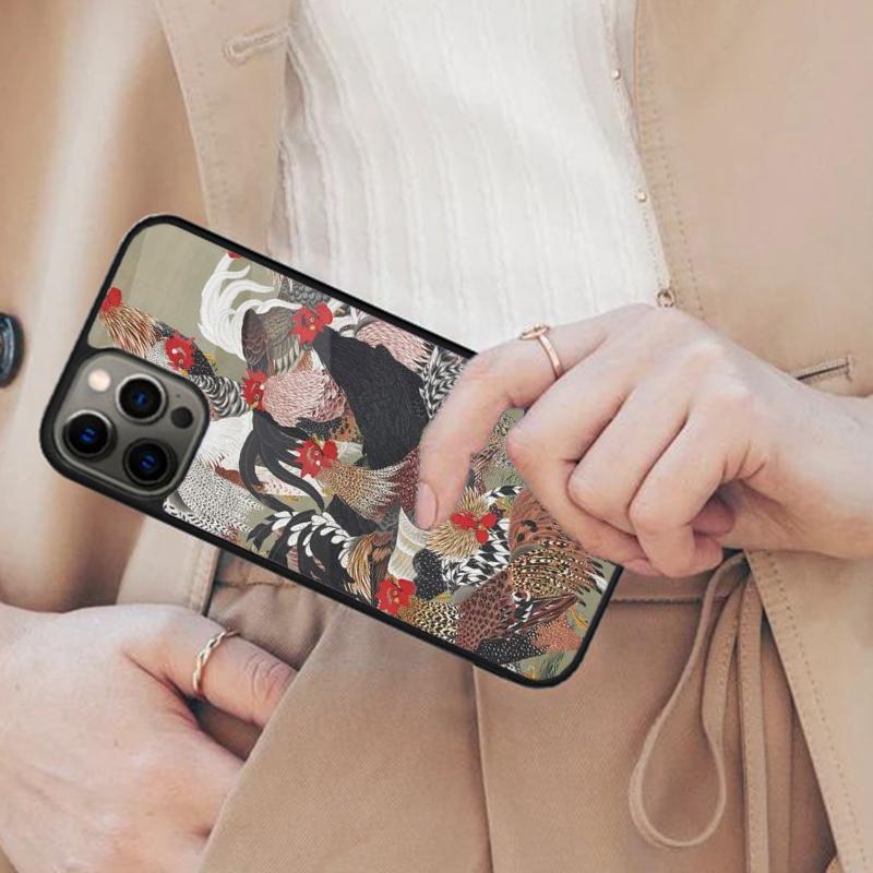 Чехол-магнит для телефона с изображением петуха и курицы Для APPLE iPhone 17 Air 16 14 13 12 Pro Max 15 Plus Беспроводная зарядка С чехлом MagSafe