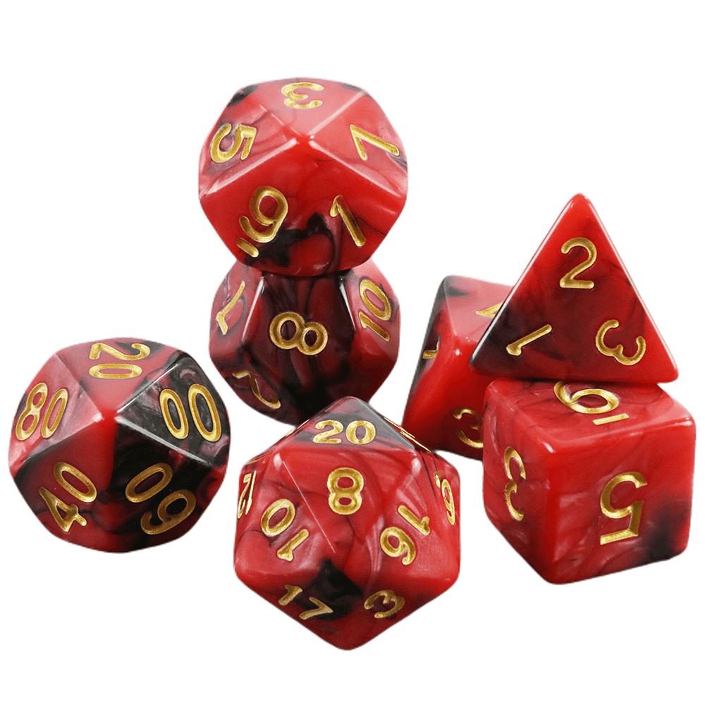 7шт разноцветных многогранных кубиков с трубкой для настольной игры DND TRPG RPG Cthulhu COC Running Team DND Dice Set