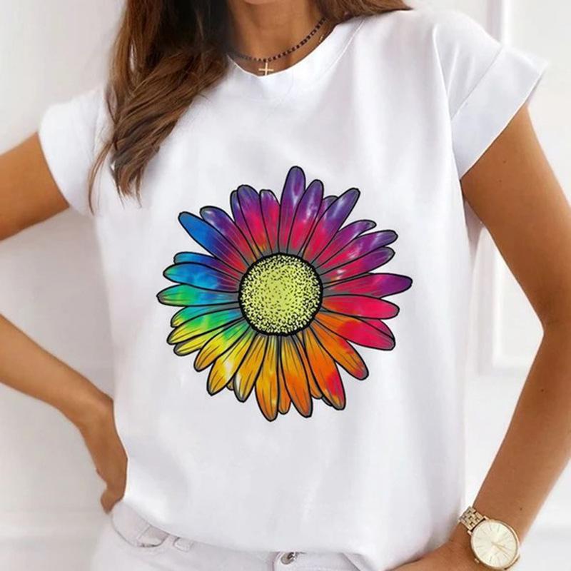 Summer Plus Size Women's Top with Letter Print Retro Pure Cotton Short Sleeved T-Shirts Women’s