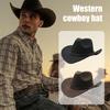 Western Cowboy Hat for Men Women Felt Wide Brim Cowgirl Hat