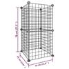 3114031 vidaXL Pet Cage 8 Panels Black 35x35 Cm Steel