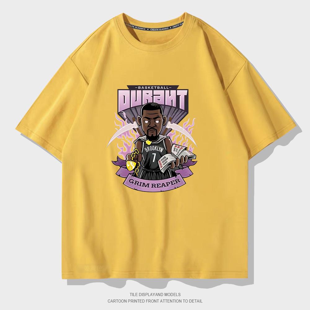 2022 Summer Nets Durant Basketball Training T-Shirt Men's Cotton Loose Large Size Casual Short Sleeves