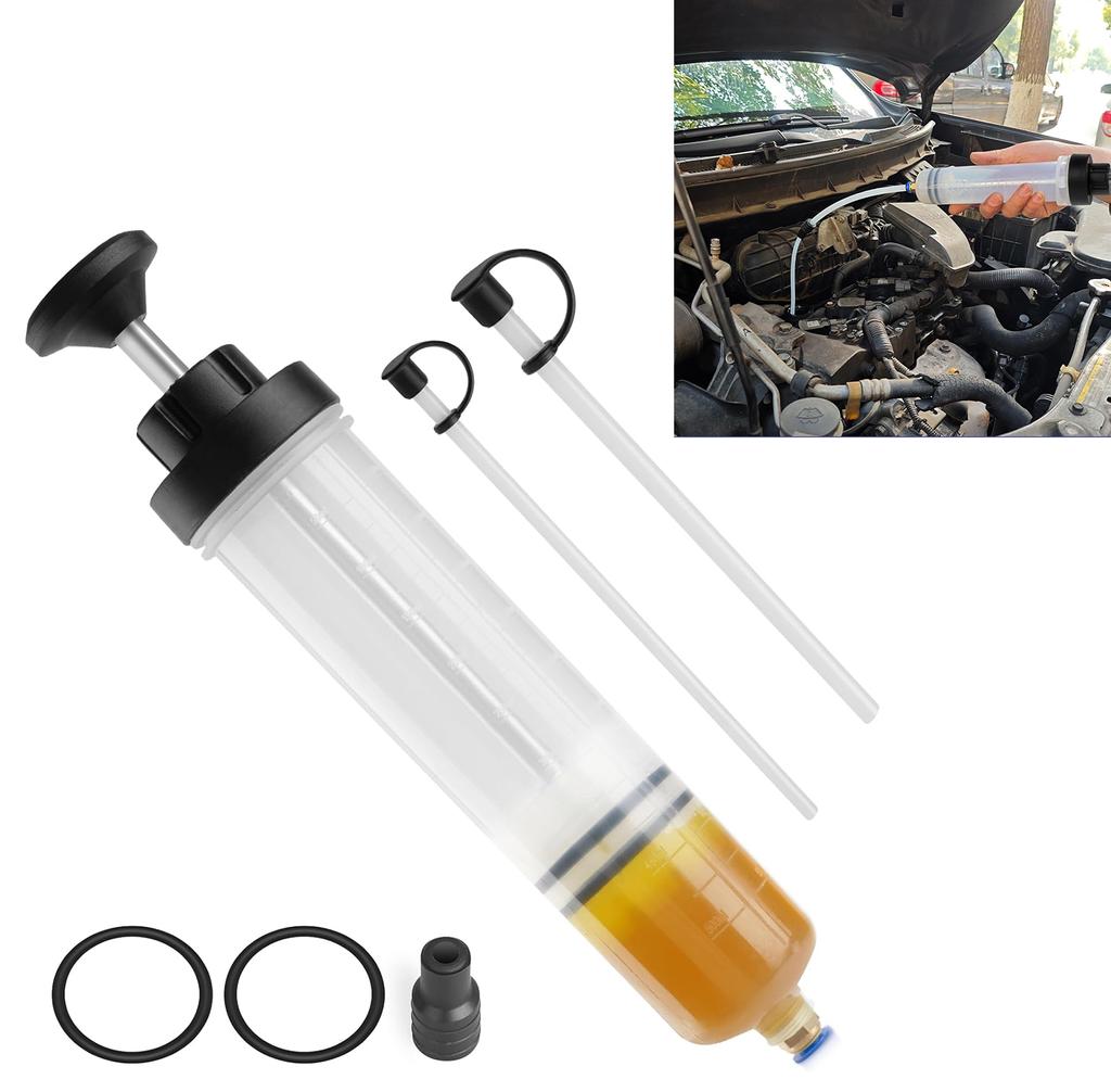 Car Oil Syringe Pump Syringe Liquid Extractor Pump Auto Oil Change Syringe with Hose 1500Ml Large Capacity for Brake Fluid
