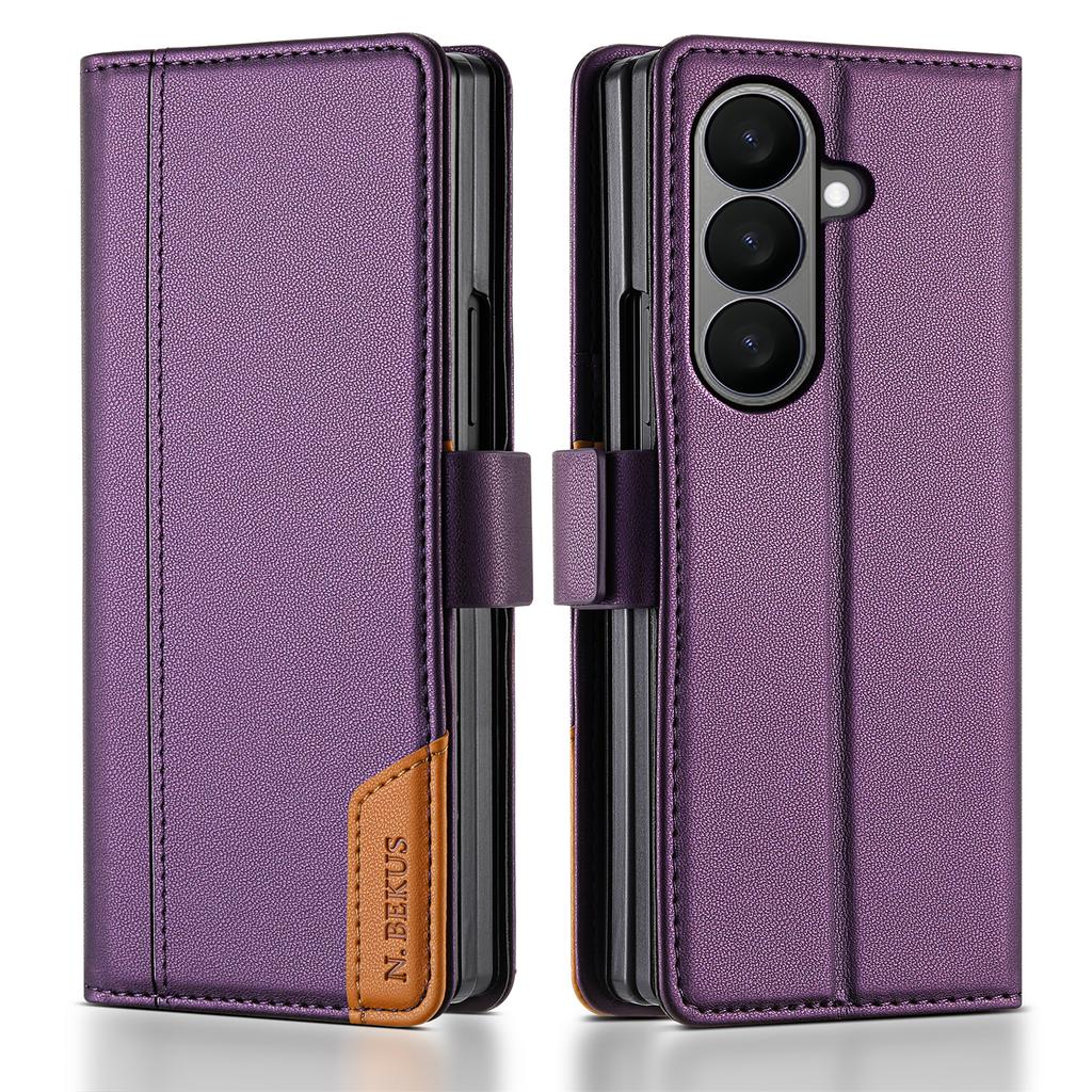 Luxury Leather Phone Case for Samsung Galaxy Z Fold 7 6 5 4 3 5G Fold7 2025 Magnetic Flip Book RFID Wallet Cover