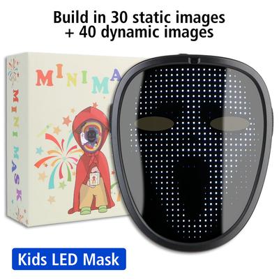 Детская жестовая маска с подсветкой, футуристическая маска, светящийся козырек, Bluetooth для вечеринки, бара, фестивального представления, светодиодный электронный