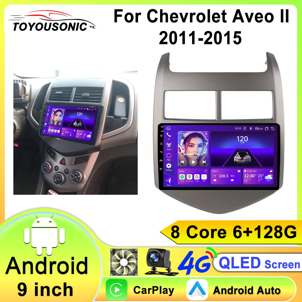 Android 13 CarPlay Авто Автомобильный Радио Мультимедийный Плеер Для Chevrolet Aveo 2 Sonic T300 2011-2015 Навигация GPS 2din Стерео Аудио