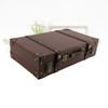 Wood Vintage Suitcase Leather Wooden Storage Box Decorative Luggage Trunk  For Photography