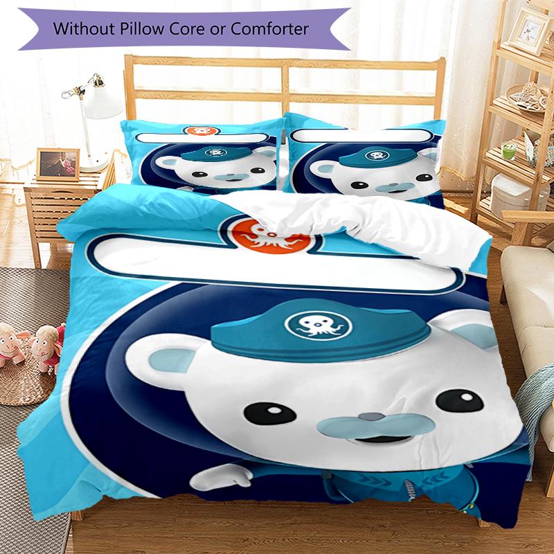 3pcs The Octonauts Bedding Set Duvet Cover Closure Includes 1 Duvet Cover & 2 Pillowcases, Soft and Comfortable for All Seasons.