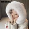 80cm Detachable Accessories Hood Fur Decor Faux Raccoon Fur Shawl Scarf Coat Jacket Fur Collar