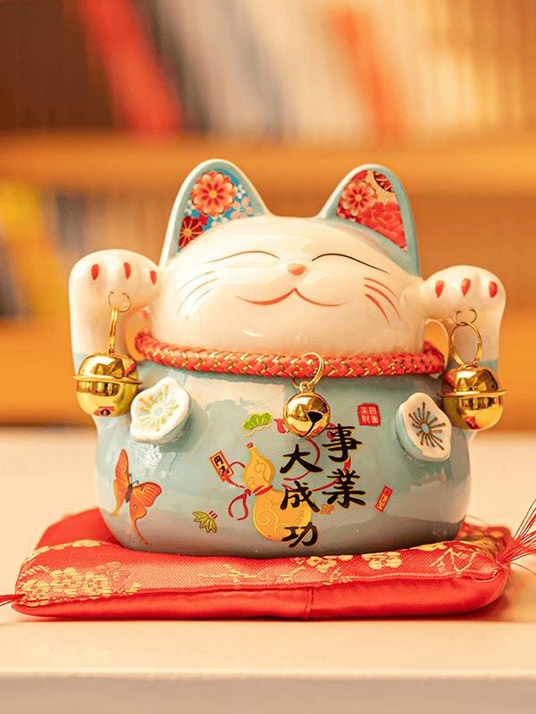 Lucky cat ornament ceramic Japanese creative gifts piggy bank store opening checkout page home decoration living room
