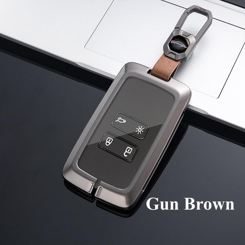 Чехол для автомобильного ключа из цинкового сплава для Renault, силиконовый чехол для ключей, цепочка для ключей для Renault Kadjar Megane Koleos QM5 QM6 2016 2018