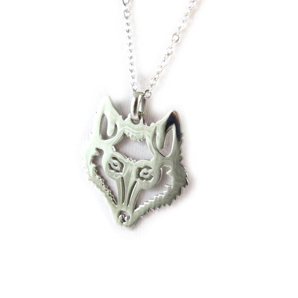 Les Trésors De Lily [N3369] - Collier acier 'Loup Majestueux' (60 cm)