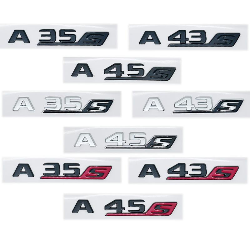 LWC1  3D ABS Car Rear Trunk Badge Decal Emblem Sticker S Logo For Mercedes AMG A GLA CLA 45 GLE GLC C E 63 S X156 W205 W212 W207 W176