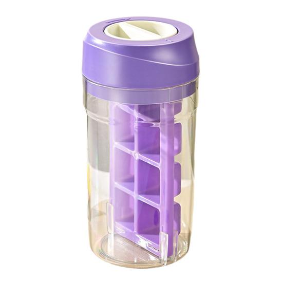 Портативный льдогенератор, бутылка для воды без бисфенола А и лоток для кубиков льда 2 в 1 с поворотным механизмом выпуска, герметичные принадлежности для путешествий, кемпинга, домашнего офиса