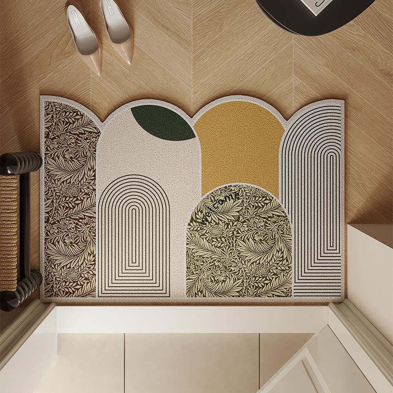 Придверный коврик с проволочным кольцом для обуви, высококлассный грязеотталкивающий противоскользящий коврик, бытовой коврик специальной формы для входной двери