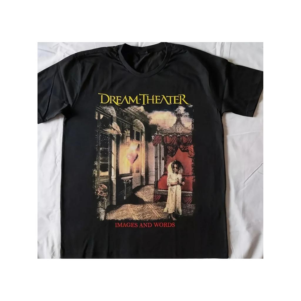 Мужская черная музыкальная футболка группы Dream Theater, уникальный принт, повседневная одежда, удобный топ на каждый день _ Футболка с ретро-узором