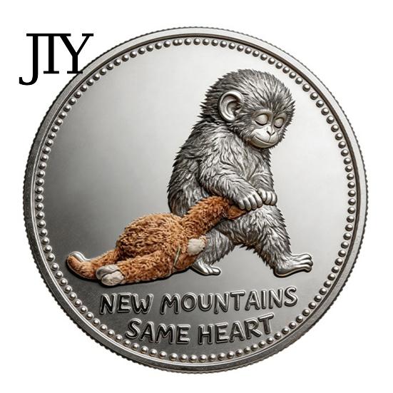 Collectible Monkey Token Emotional Support Coin Inspirational Challenge Pocket Comfort Gift Double?Sided for Friends Family Motivation Keepsake