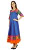 Amoghah Women Cotton Blue Solid Anarkali Kurti Indian Flaired Blouse Kurta