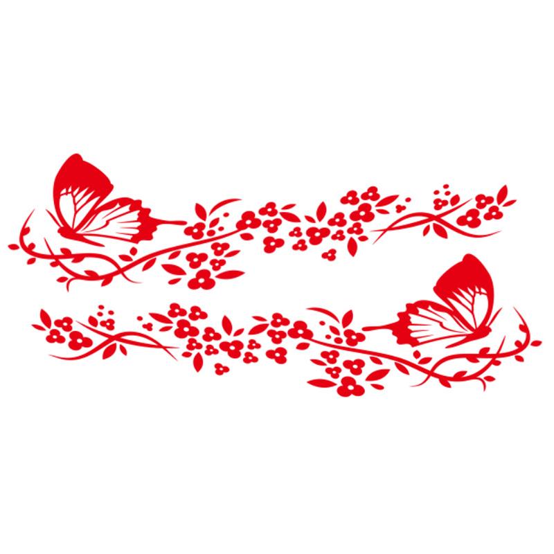 Flying Butterfly Flower Car Stickers Waterproof Auto Body Styling Decor Decals Window Vinyl Sticker Car Exterior Accessories