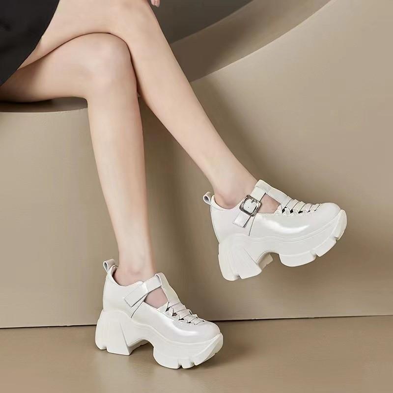 Осенне-весенние новые босоножки Мэри Джейн на высоком каблуке с полой толстой подошвой внутри, модные дышащие босоножки P797