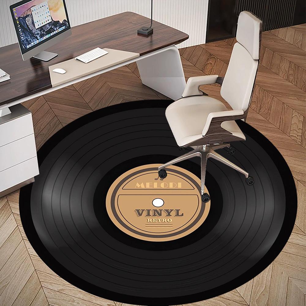 1 шт. Круглый коврик для стула Melodi Vinyl - Нескользящий, Напольный коврик для офиса, спальни, домашнего декора, Рождественский подарок p0811158