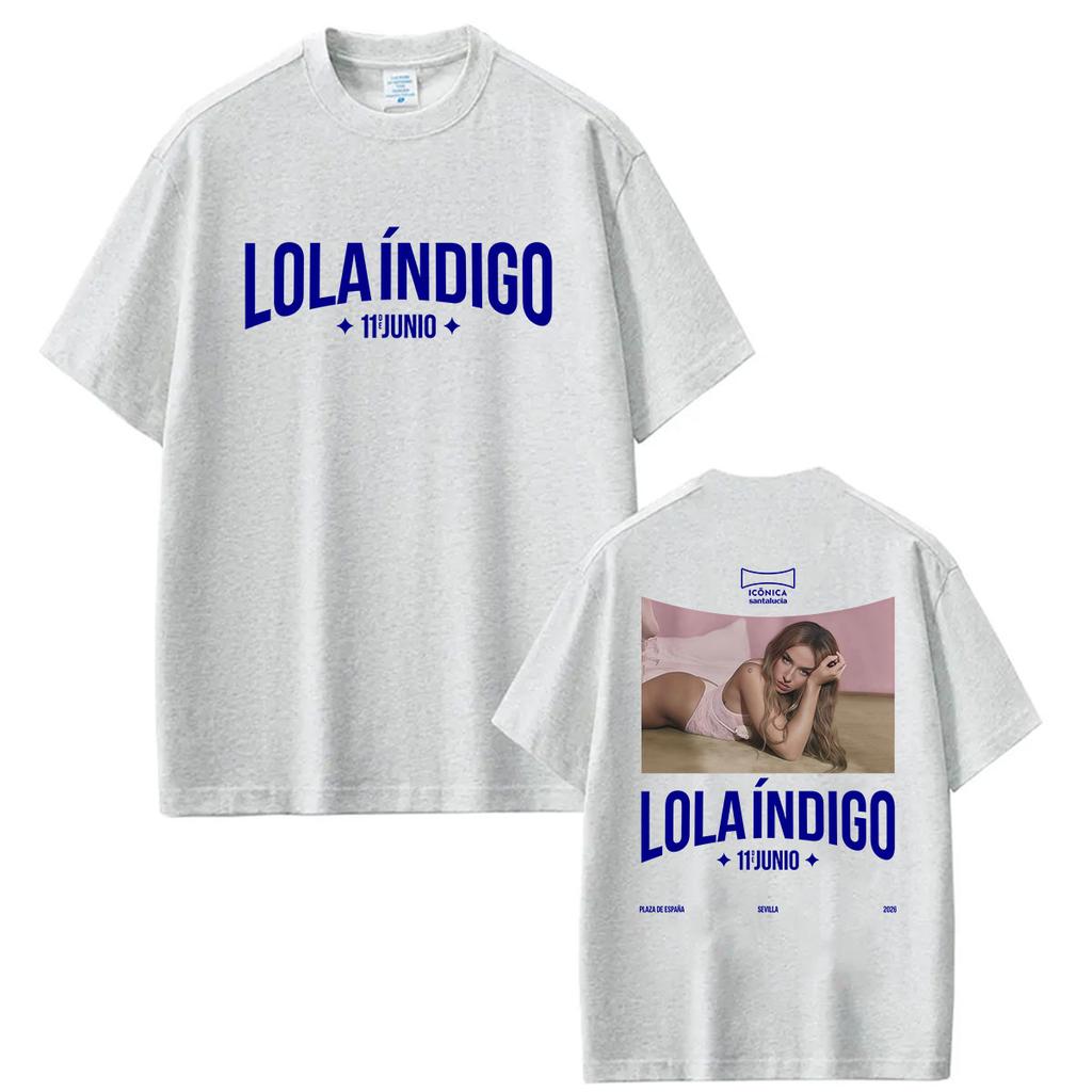 Singer Lola Indigo Tour 2026 Graphic Shirts Men Women Vintage High Quality Fashion Y2K T-shirt Aesthetic Clothing Oversized Top