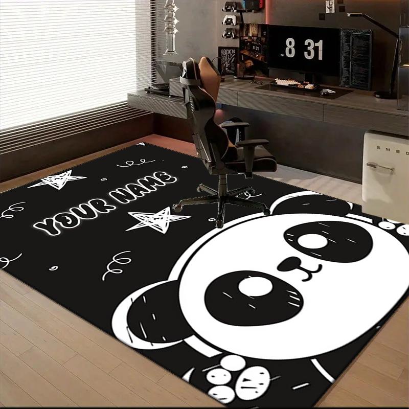 1PC Custom Name Panda Stars Night Theme Theme Floor Mat Ideal for Living Room, Game Rooms, Office, Bedroom, Floor Mat Playful Design