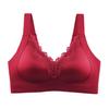 Big-breasted underwear, women's upper support, pull together, comfortable fixed cup, seamless back, double breasts, lace bra cover