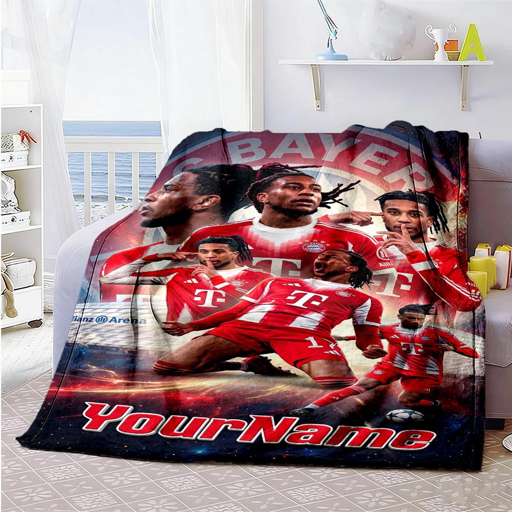 Bayern Munich Customize Your Name Blanket Lightweight Customizable Blanket Durable Comfort Versatile for Office Chair Chair Home Decor Seaside
