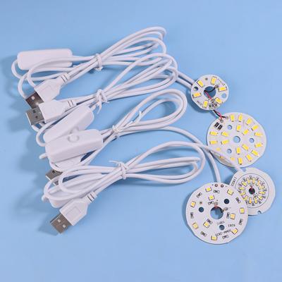 1 шт. 1,5 м длина линии DC5V светодиодные чипы SMD5730 светодиодная лампа USB 3 Вт световая плата теплый белый свет с кабелем и выключателем