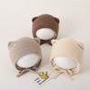 Cute Baby Knitted Hat Solid Color Cat Ear Baby Girl Boy Bonnet Infant Toddler Warm Ear Protection Beanie Cap Autumn Winter
