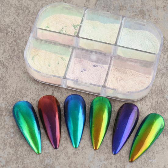 Зеркальная пудра для ногтей Shiny Ice Penetration Lightweight Sparkly Aurora Nail Glitter Powders