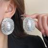 Золотые Крупные Серьги-Гвоздики Имитация Геометрические Преувеличенные Серьги Овальные Металлические Серьги с Жемчугом Подарок