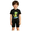 Boys Dinosaur Jumpsuit Short Sleeve Back Invisible Zipper Thigh Length Adaptive Bodysuit Special Needs