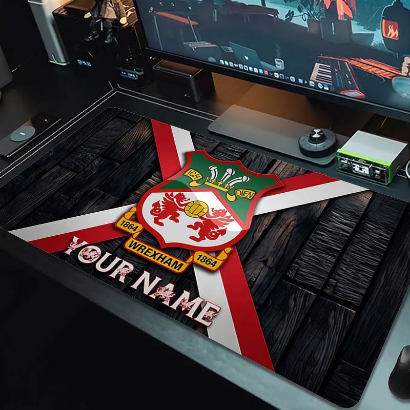 Custom Name Wrexham AFC Print Cushion Non-slip Laptop Tablet Big Mousepad XXL Mat Mini PC Playmat With Lock edge