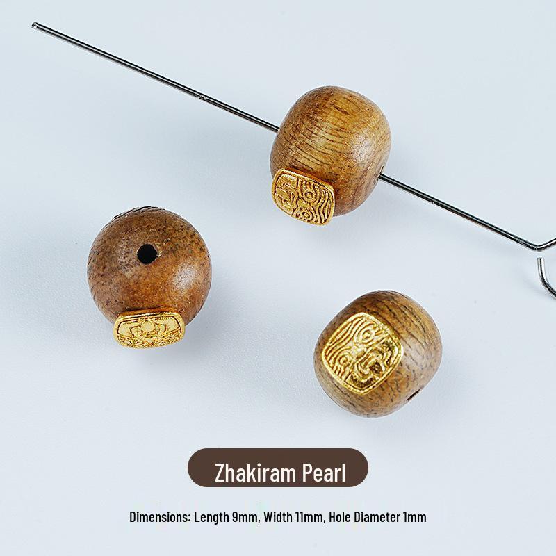Exquisitely Carved High-Color Retention Agarwood Beads Bracelet - DIY Cultural Play Accessories